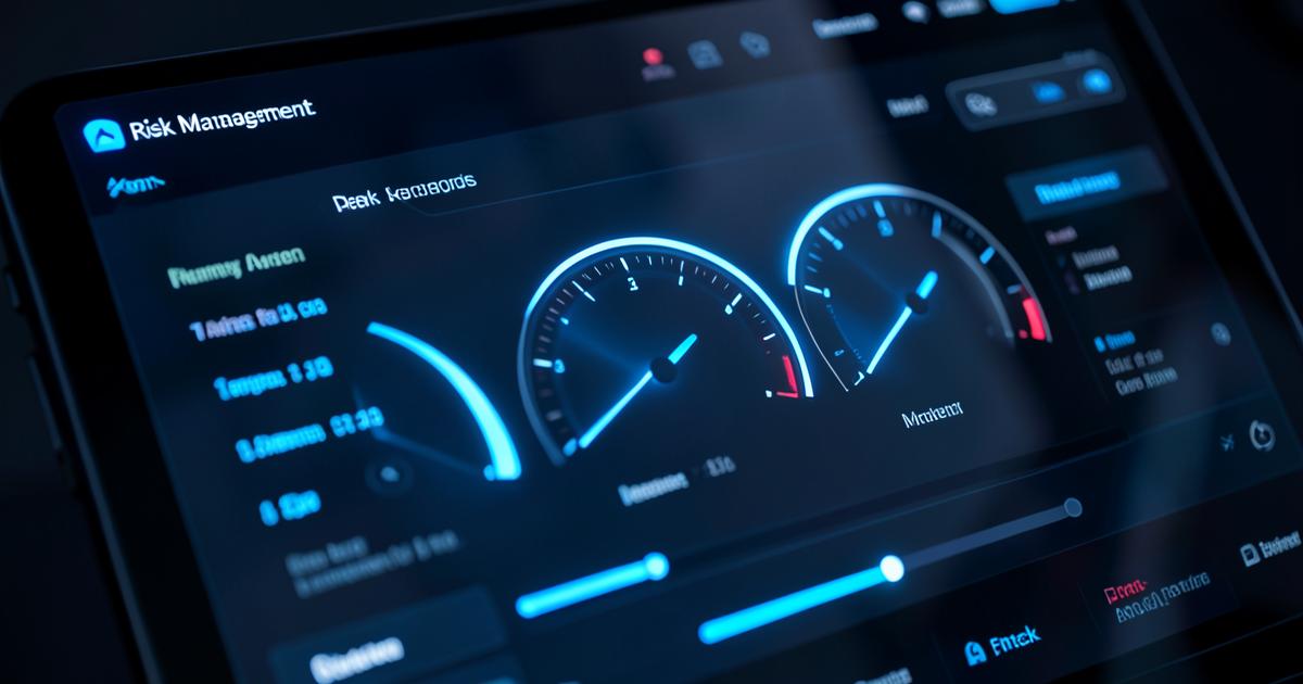 NordicFX platform review preview showing a blue risk management dashboard